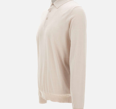 KANGRA Polo in misto seta e cotone WHITE Uomo 