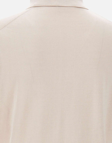 KANGRA Polo in misto seta e cotone WHITE Uomo 