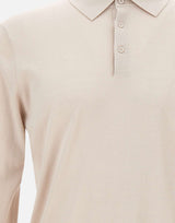 KANGRA Polo in misto seta e cotone WHITE Uomo 