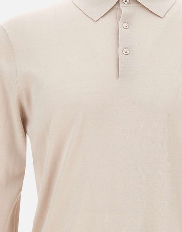 KANGRA Polo in misto seta e cotone WHITE Uomo 