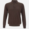 KANGRA Polo in misto seta e cotone BROWN Uomo 