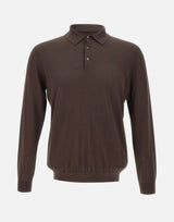KANGRA Polo in misto seta e cotone BROWN Uomo 