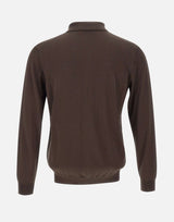 KANGRA Polo in misto seta e cotone BROWN Uomo 