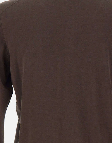 KANGRA Polo in misto seta e cotone BROWN Uomo 