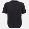 KANGRA Maglia a maniche corte in misto seta e cotone BLACK Uomo 