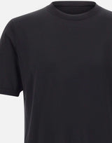 KANGRA Maglia a maniche corte in misto seta e cotone BLACK Uomo 