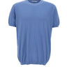 KANGRA Maglia a maniche corte in misto seta e cotone Light Blue Uomo 