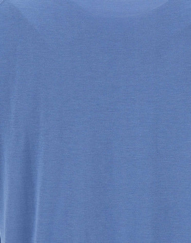 KANGRA Maglia a maniche corte in misto seta e cotone Light Blue Uomo 