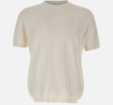 KANGRA Maglia a maniche corte in misto seta e cotone WHITE Uomo 