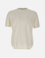 KANGRA Maglia a maniche corte in misto seta e cotone WHITE Uomo 
