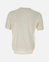 KANGRA Maglia a maniche corte in misto seta e cotone WHITE Uomo 