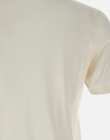 KANGRA Maglia a maniche corte in misto seta e cotone WHITE Uomo 