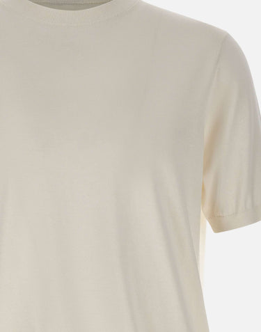 KANGRA Maglia a maniche corte in misto seta e cotone WHITE Uomo 