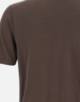 KANGRA Maglia a maniche corte in misto seta e cotone BROWN Uomo 
