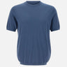 KANGRA Maglia a maniche corte in misto seta e cotone BLUE Uomo 