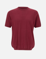 KANGRA Maglia a maniche corte in misto seta e cotone RED Uomo 