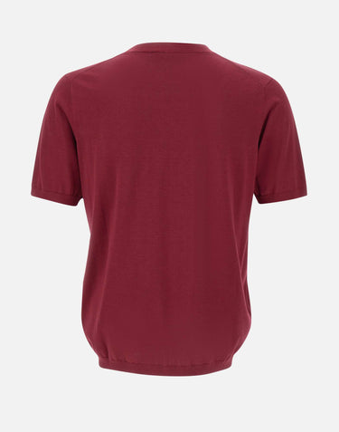 KANGRA Maglia a maniche corte in misto seta e cotone RED Uomo 