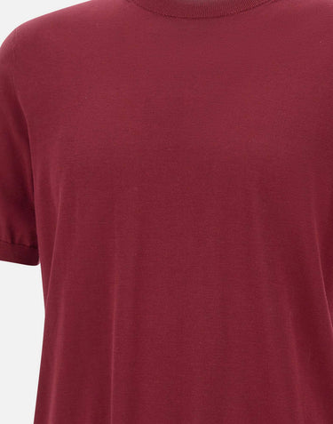 KANGRA Maglia a maniche corte in misto seta e cotone RED Uomo 