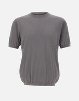 KANGRA Maglia a maniche corte in misto seta e cotone GREY Uomo 