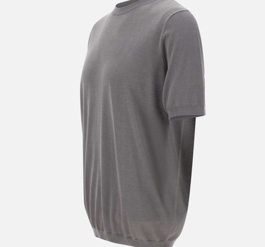 KANGRA Maglia a maniche corte in misto seta e cotone GREY Uomo 