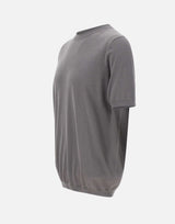 KANGRA Maglia a maniche corte in misto seta e cotone GREY Uomo 