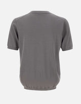 KANGRA Maglia a maniche corte in misto seta e cotone GREY Uomo 