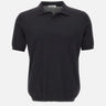 KANGRA Polo in misto seta e cotone BLACK Uomo 