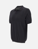 KANGRA Polo in misto seta e cotone BLACK Uomo 