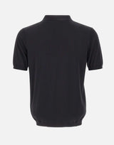 KANGRA Polo in misto seta e cotone BLACK Uomo 