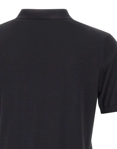 KANGRA Polo in misto seta e cotone BLACK Uomo 