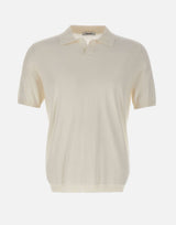 KANGRA Polo in misto seta e cotone WHITE Uomo 