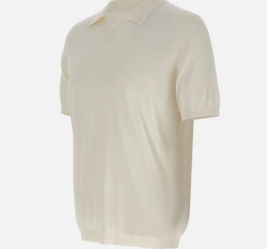 KANGRA Polo in misto seta e cotone WHITE Uomo 