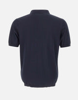 KANGRA Polo in misto seta e cotone BLUE Uomo 