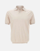KANGRA Polo in misto seta e cotone BEIGE Uomo 