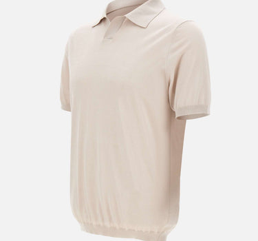 KANGRA Polo in misto seta e cotone BEIGE Uomo 