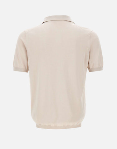 KANGRA Polo in misto seta e cotone BEIGE Uomo 