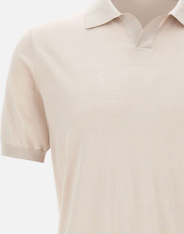 KANGRA Polo in misto seta e cotone BEIGE Uomo 