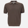 KANGRA Polo in misto seta e cotone BROWN Uomo 