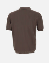 KANGRA Polo in misto seta e cotone BROWN Uomo 
