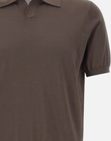 KANGRA Polo in misto seta e cotone BROWN Uomo 