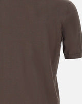 KANGRA Polo in misto seta e cotone BROWN Uomo 