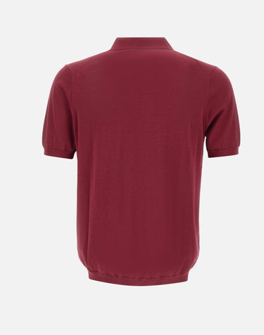 KANGRA Polo in misto seta e cotone RED Uomo 