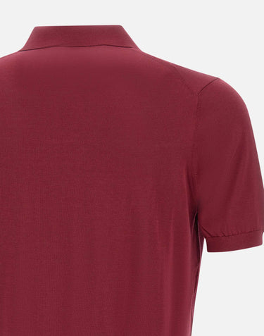 KANGRA Polo in misto seta e cotone RED Uomo 