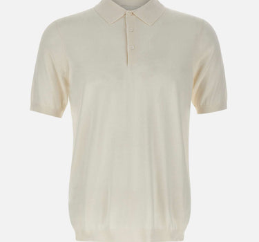 KANGRA Polo in seta e cotone WHITE Uomo 