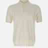 KANGRA Polo in seta e cotone WHITE Uomo 