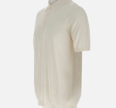 KANGRA Polo in seta e cotone WHITE Uomo 