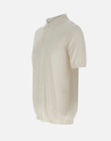 KANGRA Polo in seta e cotone WHITE Uomo 