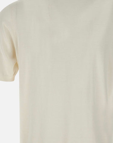 KANGRA Polo in seta e cotone WHITE Uomo 
