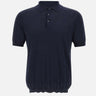 KANGRA Polo in seta e cotone BLUE Uomo 