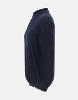 KANGRA Polo in seta e cotone BLUE Uomo 
